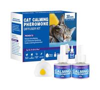 Diffuseur Apaisant De Phéromones Pour Chat Contre Le Stress - Bouchon De Phéromone Pour La Détente Lors Des Grattages Et Des Combats Territoriaux Vaporisateur Ďe Bien-être Ṕour Chat Avec 2 Recharges Đ