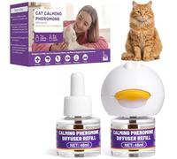 Diffuseur apaisant pour chat d'intérieur : soutien apaisant inspiré des phéromones aide à promouvoir un comportement détendu et un confort émotionnel - Diffuseur à brancher sans médicament pour un