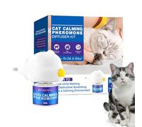 Diffuseur apaisant pour chats, diffuseur de phéromones apaisant pour chats, 30 jours, réduit le stress et les mauvais comportements avec phéréomones apaisantes, design portable facile à utiliser