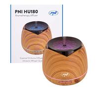 Diffuseur aromathérapie PNI HU180 pour huiles essentielles, ultrasons, 400 ml, minuterie, LED 7 couleurs, fermeture automatique, Wood Grain