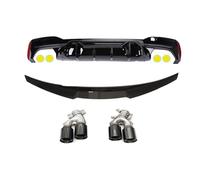 Diffuseur Arrière Pare-Chocs Pour BMW Série 5 G30 G31 2017-2023 Sport Tech Noir Aspect Carbone Diffuseur Pare-chocs Arrière Ensemble Becquet M5 MP CS Style Compétition(Black 3pcs set)