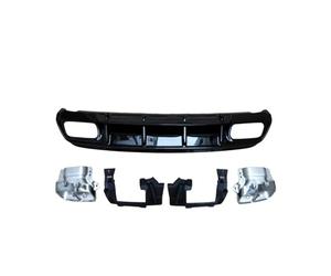 Diffuseur arrière W176 Compatible pour une classe W176 Sport année 2017-2019 à une lèvre arrière noir brillant 45 avec embouts d'échappement diffus