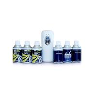 Diffuseur automatique avec 6 recharges 400 ml | 3 parfums Nocturnes + 3 insecticides | Diffusion programmable | Faible conso | Anti-insectes & parfum intérieur | Kibros DIF6