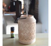 Zen’Arôme Diffuseur d’Huile Essentielle Wifi Venise - Diffuseur Électrique Connecté Compatible Alexa/Google Home - Contrôle Total à Distance sur l’APP Tuya Smart - Matériaux Naturels Bois et Céramique