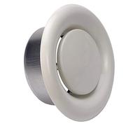 Diffuseur d’Air de Plafond Rond - Grille de Ventilation Blanche Réglable Ø125 mm - Vanne à Disque Métallique Ajustable pour Salle de Bain et Cuisine - RAL 9010.