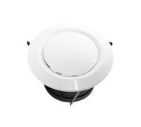 Diffuseur d'aération circulaire réglable en ABS pour montage au plafond ou au mur - Grille de sortie ronde CVC 75 mm/100 mm/150 mm/200 mm, couvercle de ventilation blanc (100 mm)