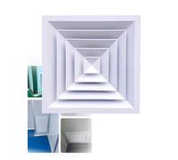 Diffuseur d'air carré en alliage d'aluminium, grille de ventilation de plafond avec persienne à quatre voies, grille for applications résidentielles et commerciales(35x30x10cm)