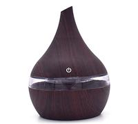 Diffuseur d'air électrique USB de 300 ml - Humidificateur en bois pour huiles essentielles - Aromathérapie - Brume fraîche - Avec 7 LED de couleur - Fonctionnement comme un murmure - Contrôle tactile
