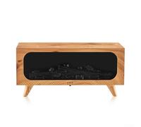 Diffuseur d'air en forme de flamme de cheminée, humidificateur, brume aromatique 7 couleurs avec télécommande, diffuseur d'arômes pour yoga ABS, 31 x 11 x 11 cm, noir (B YX2900)