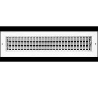 Diffuseur d'air réglable 12 W x 4 h - Couvercle de conduit d'aération CVC ou paroi latérale - Registre de grille - Débit d'air élevé - Blanc HVAC Premium