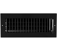 Diffuseur d'air réglable de 25,4 x 10,2 cm - Couvercle d'aération CVC sur le côté ou le plafond - Registre de grille - Débit d'air élevé - Noir [Dimensions extérieures : 29,8 cm de large x 14,6 cm de