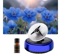 Diffuseur d'air rotatif pour voiture avec panneau solaire respectueux de l'environnement et tablettes de parfum d'extraits de plantes pour un rafraîchissement durable (blue-dream)