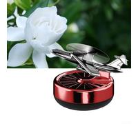 Diffuseur d'air rotatif pour voiture avec technologie de panneau solaire pour une dispersion naturelle des parfums et une purification de l'air du véhicule sans piles (rouge - gardénia)