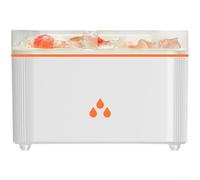 Diffuseur d'aromathérapie, 1 humidificateur avec pierre de sel, lumière d'ambiance 7 couleurs, brume silencieuse à effet de flamme, pour la maison, la chambre à coucher, le bureau (blanc)