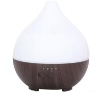 Diffuseur d'aromathérapie 140 ml USB-C Humidificateur avec finition bois ultra silencieux 7 couleurs LED pour la maison, la chambre à coucher, le bureau, le yoga, pièce petite à moyenne - Blanc et (B)