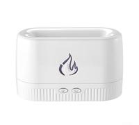 Diffuseur d'aromathérapie à flamme avec fonctionnement silencieux de brumisation, capacité d'eau de 200 ml et mise hors tension automatique pour une utilisation sûre dans n'importe quelle pièce (blanc