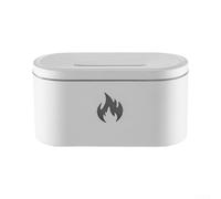 Diffuseur d'aromathérapie avec effet de flamme et lumière ambiante 7 couleurs, alimenté par USB, humidificateur silencieux pour chambre à coucher, salon ou bureau (blanc)