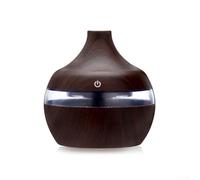 Diffuseur d'aromathérapie de 300 ml avec éclairage sept couleurs, améliore l'air et favorise le bien-être (grain de bois profond)