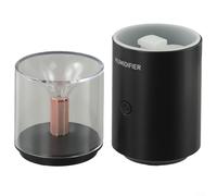 Diffuseur d'aromathérapie de voiture silencieux USB humidificateur avec fonction bougie élégante (noir)