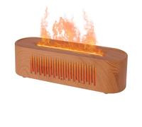 Diffuseur D'Arôme À Flamme Avec Humidificateur Vulkan : Diffuseur À Ultrasons De 260ml, Avec Flamme Colorée En 7 Teintes, Humidification Et Aromathérapie (Aspect Bois)