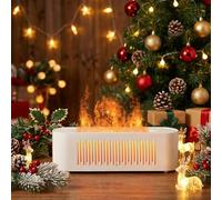 Diffuseur D'Arôme À Flamme Avec Humidificateur Vulkan : Diffuseur D'Huile Essentielle De 260ml, Avec Effets De Flamme À Changement De Couleur En 7 Teintes, Humidificateur Silencieux (Blanc)