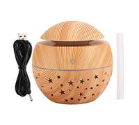 Diffuseur d'arôme de grain en bois de brume de diffuseur d'air d'humidificateur portatif avec la lumière de LED pour le spa de bureau à la maison 130 ml ABS de grain de bois clair