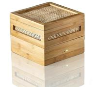 Diffuseur d'arôme de thé, diffuseur d'arôme de thé, Cage de torréfaction de thé électrique, Bambou, Commandes tactiles/sécurité Intelligente, contrôle de température à 3 Vitesses(Beige)