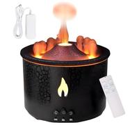 Diffuseur d'Arôme Flamme Volcan Humidificateur,300ML Diffuseur d'Aromathérapie Volcan,2 Mode Umidificateur d'Aromathérapie Avece Télécommande/Minuterie/Changement de Lumière/Prise pour Maison,Yoga