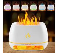 Diffuseur d'arômes, 2 en 1, diffuseur de lumière 4 couleurs, huiles essentielles avec changement de couleur automatique, diffuseur de volcan portable pour chambre, bureau, yoga, spa, blanc