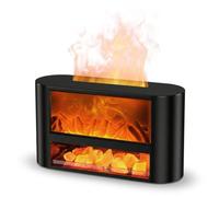 Diffuseur d'arômes 3 en 1 avec cheminée LED et lampe de sel de l'Himalaya | Diffuseur d'huiles essentielles, aromathérapie, salin, diffuseur de parfum pour chambre à coucher, spa, yoga, bureau