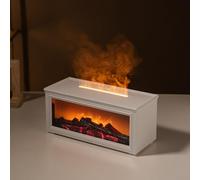 Diffuseur d'arômes 3D avec télécommande, minuterie réglable, arrêt automatique, humidificateur et éclairage d'ambiance pour le salon (blanc)