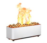 Diffuseur d'arômes à effet de flamme pour le confort de la maison, dispose de deux modes d'éclairage, fonctionnement sûr avec arrêt automatique et grande capacité pour une longue durée de vie (blanc-B