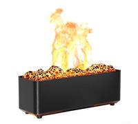 Diffuseur d'arômes à flamme artificielle et humidificateur d'air pour la maison, crée une atmosphère relaxante avec deux modes d'éclairage et un fonctionnement sûr (Noir-B)