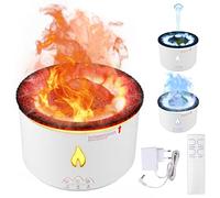 Diffuseur d'arômes à Flamme: humidificateur à ultrasons de 300 ML, 2 Modes de brumisation et diffuseur d'huiles essentielles à Flamme avec veilleuse, Cadeau d'aromathérapie, Fonction minuterie