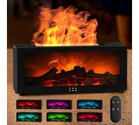 Diffuseur d'arômes de flammes, diffuseur d'huiles essentielles, 7 couleurs, diffuseur d'huiles essentielles, diffuseur d'huiles essentielles, 3 minuteries, humidificateur d'air, diffuseur d'huiles