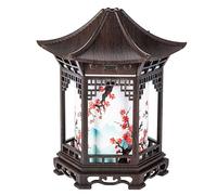Diffuseur d'arômes de lanterne chinoise de 160 ml et veilleuse à grain bois peu profond - Diffuseurs d'huiles essentielles avec deux modes brume, double température couleur pour chambre à co