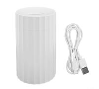 Diffuseur d'arômes effet flamme pour huiles essentielles, humidificateur de voiture LED coloré de 100 ml avec chargement USB-C, 7 couleurs changeantes et sans eau (blanc)