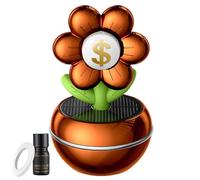 Diffuseur d'arômes pour voiture | Diffuseur de parfum auto-alimenté par énergie solaire - Design floral symbole de prospérité, rotation à 360 degrés, accessoires décoratifs pour tableau de bord