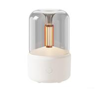 Diffuseur d'arômes réaliste à la lumière des bougies portable avec arrêt automatique Fonction de sécurité pour huiles essentielles Chambre Humidificateur d'air Noir (Blanc)