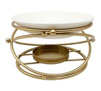 Diffuseur de Bougies brûleur d'huiles essentielles diffuseur de Bougies antirouille Chauffe-Cire antidérapant bougeoir en métal et céramique décoration d'intérieur pour café