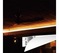 Diffuseur de canal en aluminium pour moulure de corniche pour rubans LED - Profilé de finition pour éclairage sur rail de plafond de 1,4 m à 2,4 m - Profilé pour home cinéma (1,4 m / 4,6 pi)