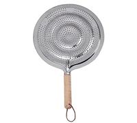 Diffuseur de chaleur - Protection de table de cuisson à induction, protecteur d'ustensiles de cuisine en fer | Bouclier thermique de 21 cm, poignée en bois pour cafetière à lait