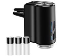 Diffuseur de désodorisant de voiture intelligent, 3 modes rechargeable, diffuseur désodorisant voiture intelligent avec lumière 3 pièces 10 ml d'huile d'aromathérapie à clipser pour véhicule