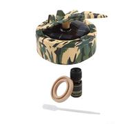 Diffuseur de désodorisant pour voiture avec design rotatif à énergie solaire, décoration de style combattant pour garniture intérieure de véhicule, camouflage/marron/argent, matériau ABS, comprend une