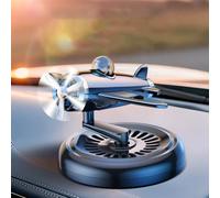 Diffuseur de désodorisant rotatif pour voiture avec hélice de style avion, décoration intérieure de véhicule ABS et accessoire de console, purificateur de parfum pour tous (noir)