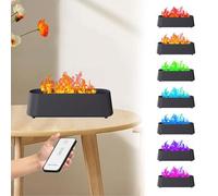 Diffuseur de Flamme 300ml, Diffuseur D'Huiles Essentielles Cheminee Electrique Effet Flamme avec 7 Couleurs Flamme Interieur D'ArôMes pour Chambre, Bureau