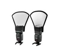 Diffuseur de Flash Argenté à Deux Côtés 2 Pièces pour Speedlight | Matériau Réfléchissant Pu, Bande Élastique Solide, Réduit les Ombres du Fond, Usage Multi-usage