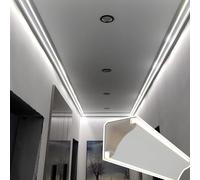Diffuseur de lumière profilé LED en aluminium | Canal d'éclairage intérieur indirect de plusieurs tailles : bande décorative(6pcs,1.9m/6.2ft)