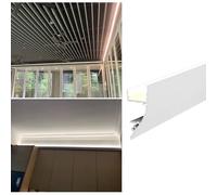 Diffuseur de luminaires LED en aluminium pour moulures - Rail d'éclairage indirect de 6 m (19,6 pi) pour plafonniers intérieurs/extérieurs, idéal pour la décoration de la maison et du bureau