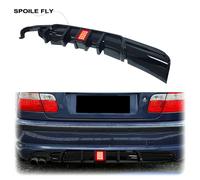 Diffuseur de pare-chocs arrière style MP avec éclairage LED pour BMW Série 3 E46 M-Tech 320i 325i 330i M-Sport (1998-2006) LED Gloss Black